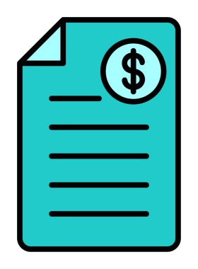 Alışveriş Faturası Vektör renk simgesi tasarımı 