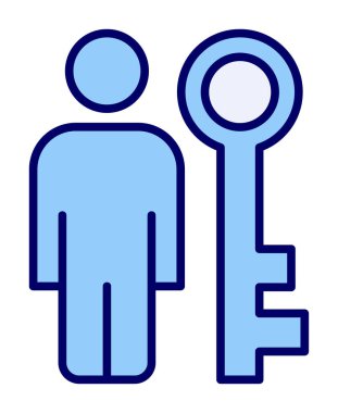 anahtar kişi ikon vektör illüstrasyonu