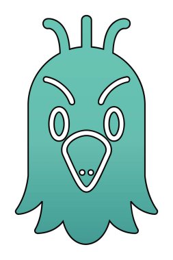 düz papağan başı logo vektör çizimi