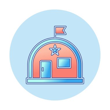 Basit Askeri Depo simgesi, vektör illüstrasyonu