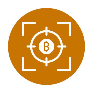 Bitcoin ve hedef. Web simgesi tasarımı