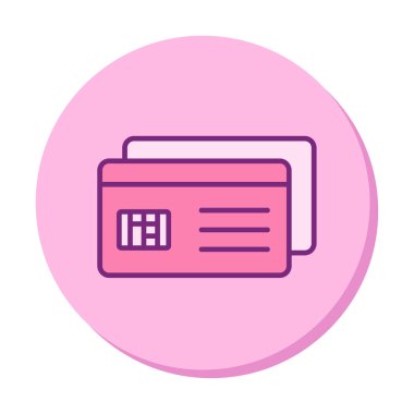 Kredi kartı simgesi, vektör illüstrasyonu basit tasarım