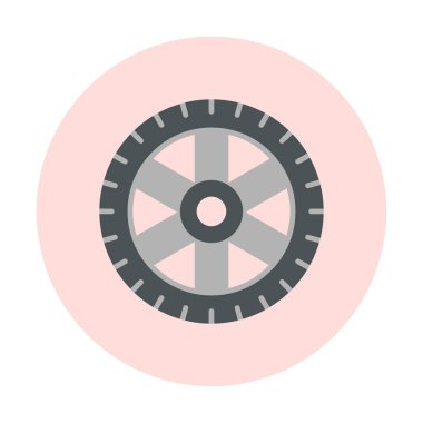 Lastik yassı vektör simgesi beyaz arkaplanda izole edildi