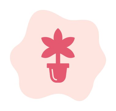 Basit Marihuana simgesi, vektör illüstrasyonu