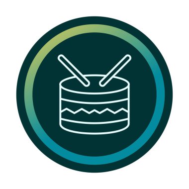 davul ikonu vektörü. Doğrusal biçim işaret tasarımı