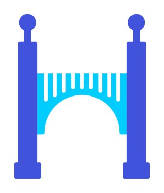 köprü düz simgesi, vektör illüstrasyon tasarımı 
