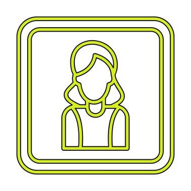 kadın avatar simgesi vektör illüstrasyonu