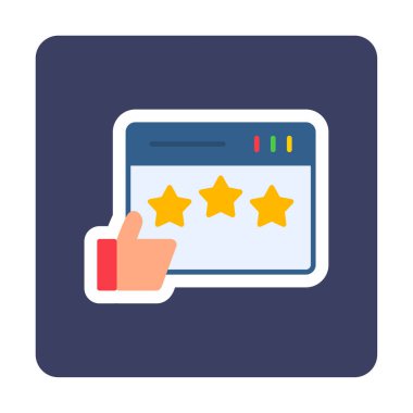  düz Review simge vektör illüstrasyon tasarımı