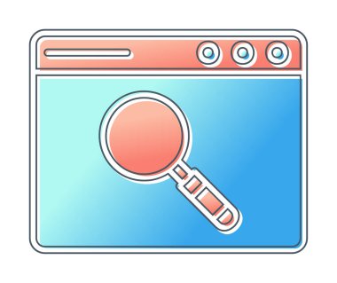 Basit Tarayıcı Arama simgesi, vektör illüstrasyonu