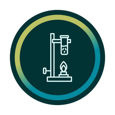 Bunsen brülörü doğrusal simgesi. Laboratuvar aracı. 