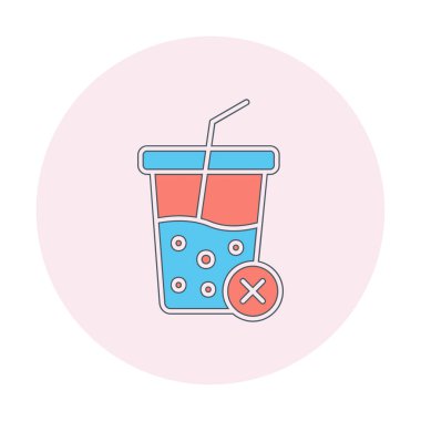 Basit, alkolsüz içecek simgesi, vektör illüstrasyonu