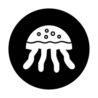 Denizanası. Web simgesi basit illüstrasyon                       