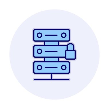 Sunucu simgesi illüstrasyonunu kilitle