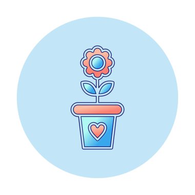 çiçek saksısı vektör illüstrasyonu