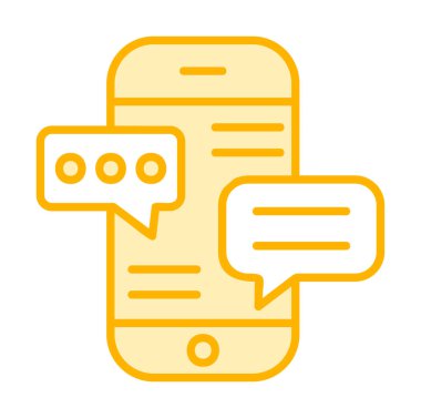 Basit akıllı telefon sohbet simgesi, vektör illüstrasyonu