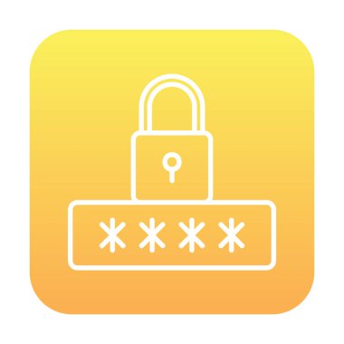 Basit Parola simgesi, vektör illüstrasyonu