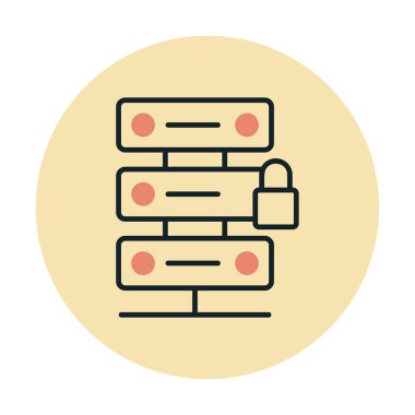 Sunucu simgesi illüstrasyonunu kilitle