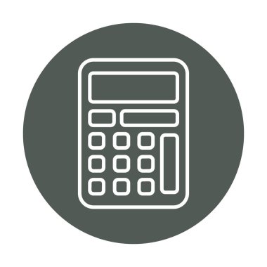 Beyaz arkaplanda hesap makinesi simgesi vektör çizimi 