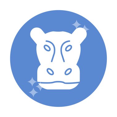Hippopotamus baş ikon vektör çizimi