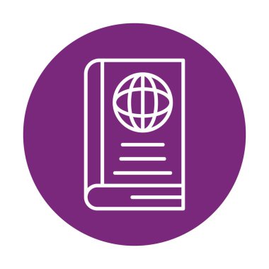 Basit Dünya Kitabı simgesi, vektör illüstrasyonu