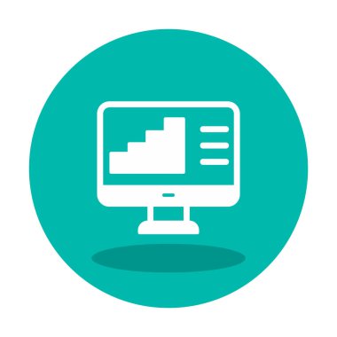 Basit Bilgisayar İzleme Veri Analizi simgesi, vektör illüstrasyonu