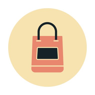 Alışveriş poşeti simgesi, vektör illüstrasyonu basit tasarım