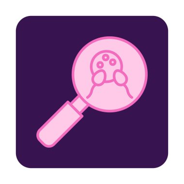 Büyüteç cam simgesi, vektör illüstrasyonlu bakteri denetimi  