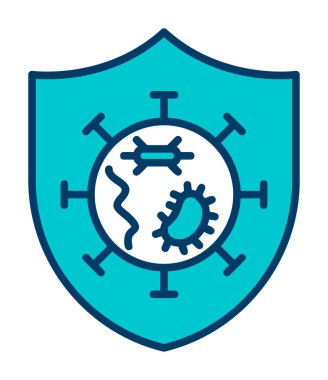 Mikroplar Korunan Kalkan ikon vektör çizimi