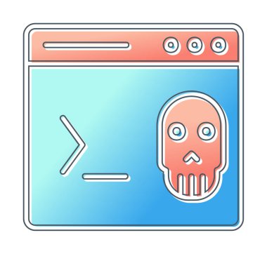 bilgisayar terminali simgesi, vektör illüstrasyonu basit tasarım