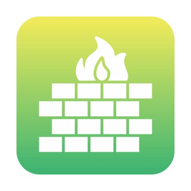 Şömine simgesinin vektör illüstrasyonu 