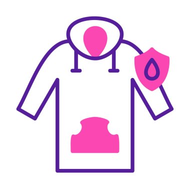 Su geçirmez kapüşonlu simge, vektör illüstrasyonu 