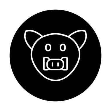 Yaban domuzu simgesi, vektör illüstrasyonu 