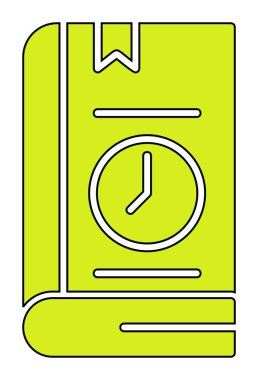 Kitap Zaman Sınırı simgesi, vektör illüstrasyonu 