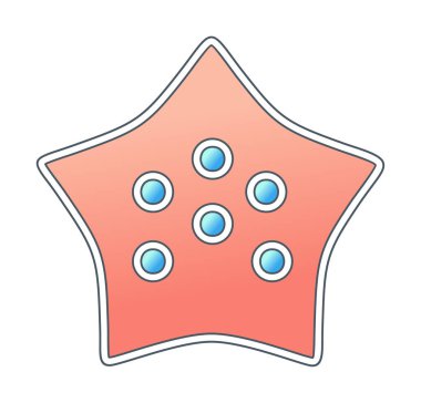 denizyıldızı düz ikon vektör çizimi 