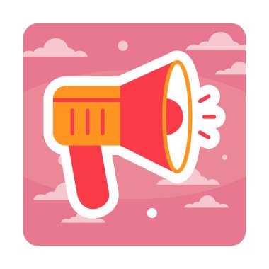 megafon ikonu. Hoparlör vektör illüstrasyonu. düz dizayn