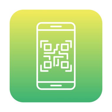 Akıllı Telefon Ekran Web simgesi Qr Kodu, vektör illüstrasyonu 
