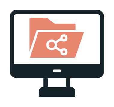 Basit Dosya Paylaşımı simgesi, vektör illüstrasyonu