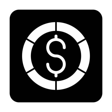 Dolar madeni para simgesi, vektör çizimi 