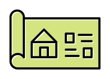 Ev Planı simgesi, vektör illüstrasyonu            