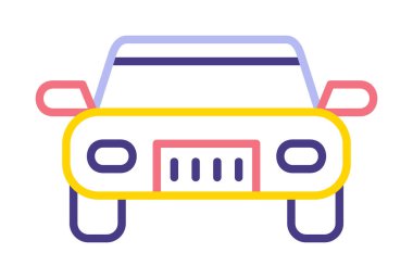 araba web simgesi basit illüstrasyon 