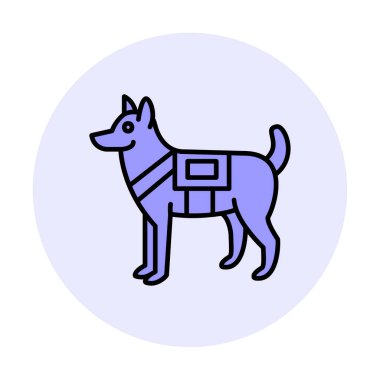 Askeri Köpek simgesi vektör illüstrasyonu