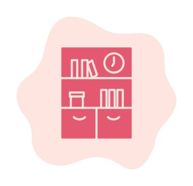 kitaplık düz simge, vektör illüstrasyonu 