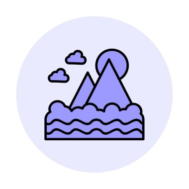 Fuji Dağı simgesi, veteriner illüstrasyonu 