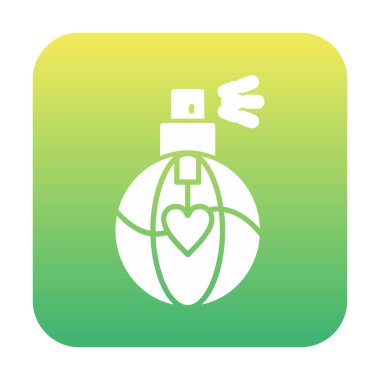 Kalp şekli simgesi olan parfüm şişesi 