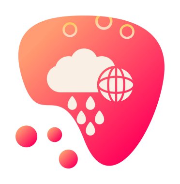 Dünya yağmurlu bir gün. Web simgesi basit tasarım