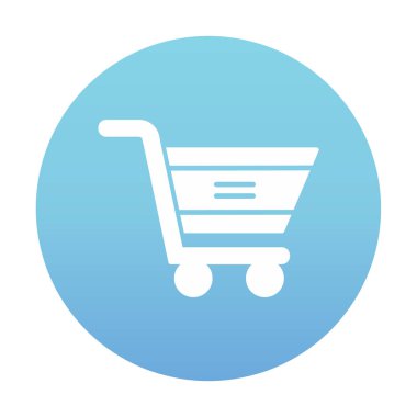  Alışveriş arabası simgesi, vektör çizimi basit tasarım