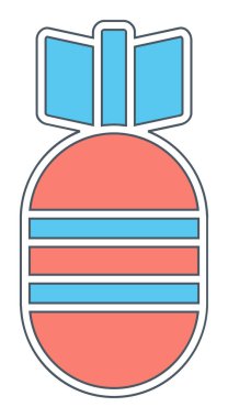 Hava Bombası web simgesi, vektör illüstrasyonu  