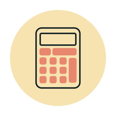 Beyaz arkaplanda hesap makinesi simgesi vektör çizimi 