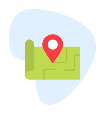 Konum iğnesi, vektör illüstrasyonlu harita simgesi