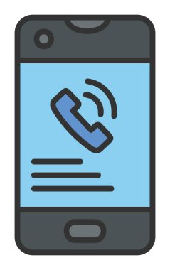 Basit bir telefon görüşmesi. simge illüstrasyonu  